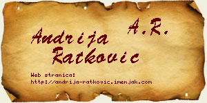 Andrija Ratković vizit kartica